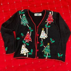 Paul Harris Christmas tree sweater size small